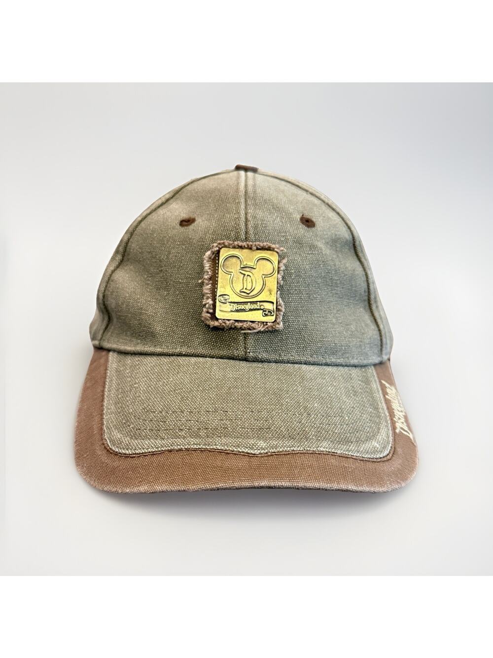 Disney Olive and Brown Mickey Patch Cap